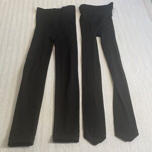 Classic Black Women's Fleece Leggings and Lightweight Black Tights. Small. USED